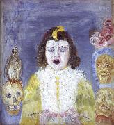 James Ensor The Girl with Masks painting